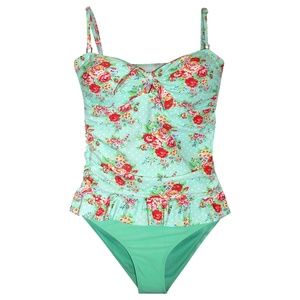 NWT Marina West Ruffle Tankini Swimsuit Set XXL 14